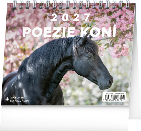 NOTIQUE Stolní kalendář Poezie koní CZ 2027, 16,5 x 13 cm