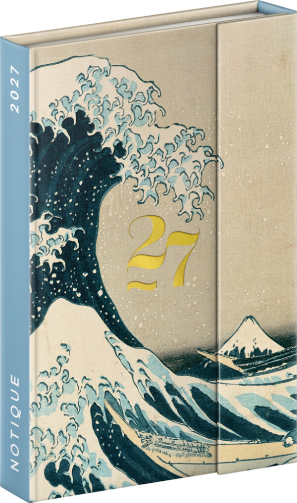 Magnetický týdenní diář NOTIQUE Katsushika Hokusai 2027, 11 x 16 cm