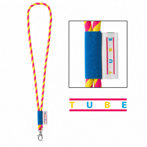 Vytištěný vzorek Lanyard TUBE Long (Ø 7 mm) — fluorescenční žlutá