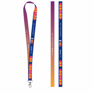 Vytištěný vzorek Lanyard SUBLIMATION Long II (20 mm) z polyesteru — bílá
