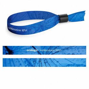 Vytištěný vzorek Náramek na zápěstí Lanyard SUBLIMATION Slim II (15 mm) vyrobený z recyklovaného polyesteru (100 % rPET) — bílá