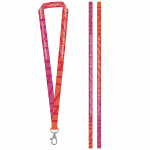 BRIGHTON S. Vytištěný vzorek SET Lanyard SUBLIMATION Long II (20 mm) s karabinou 20 mm — bílá