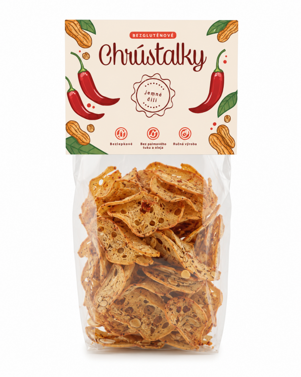 Chrústalky bezlepkové jemné chilli a arašídy, 70 g