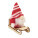 FROSTY SLEIGH Skřítek na dřevěných saních — červená