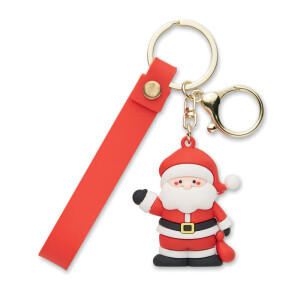 SANTACHARM Přívěsek na klíče, tvar Santa — červená