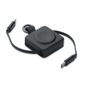 SKILFUL Zatahovací 100W kabel USB-C — černá