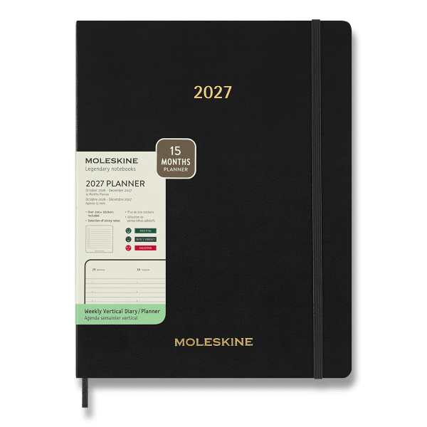 Diář Moleskine Essential 2027 - měkké desky, XXL, týdenní, vertikální