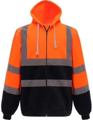 YK07 Mikina na zip Hi-Vis - Reklamnepredmety