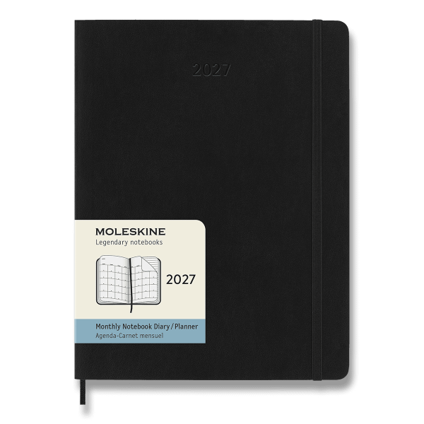 Diář Moleskine 2027 - měkké desky, XL, měsíční, černý