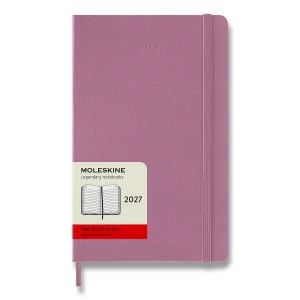Diář Moleskine Colored Patterned 2027 - tvrdé desky, L, denní, růžový — růžová