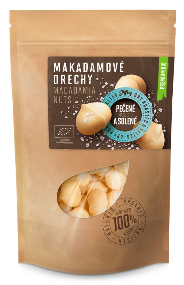 Bio Makadámiové ořechy pečené solené