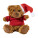 Mjuknalle RPET plyšový medvedík — brown, red