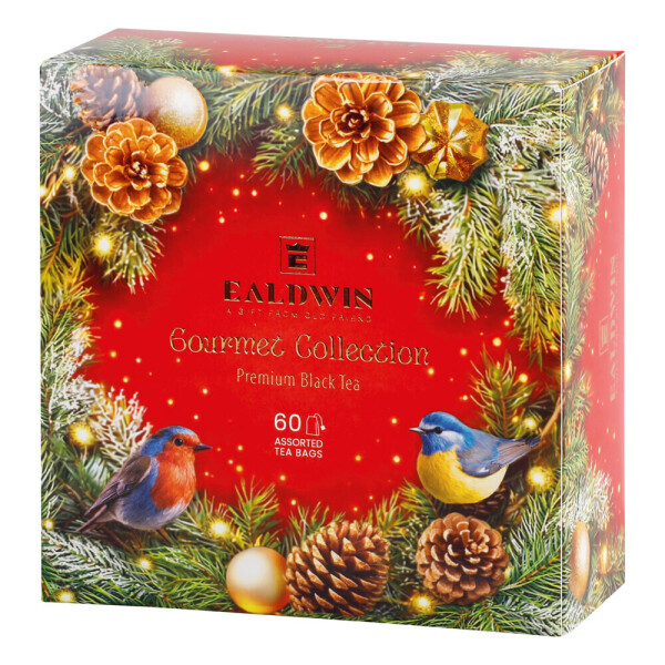 EALDWIN XMAS RED. Kolekce 60 čajů – černé čaje s příchutí