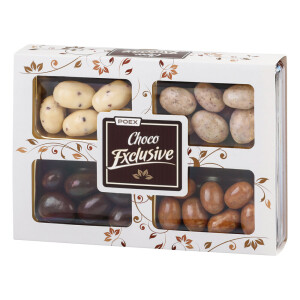 CHOCO MIX BLANC. Dárkové vánoční balení ořechů — bílá