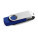 CLAUDIUS 2GB. USB flash disk 2 GB s kovovým klipem — modrá královská