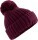 Pletená čepice s bambulí "Toasty Patch" B 329 — vínová onesize