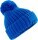 Pletená čepice s bambulí "Toasty Patch" B 329 — modrá onesize