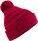 Pletená čepice s bambulí "Team Stripe" B 476 — červená onesize
