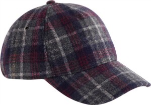 5 panelová kšiltovka "Wool Blend Check" B 625 — modrá námořnická onesize
