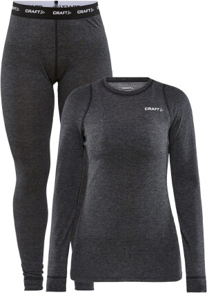 Dámská sada merino spodního prádla Wool Merino Set W — černá, melír XS