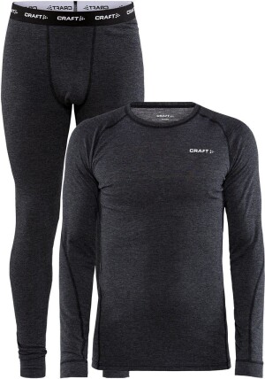 Pánská sada merino spodního prádla Wool Merino Set M — černá, melír XS