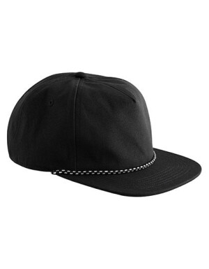EarthAware® Organic Cotton 5 Panel Rope Cap — černá One Size