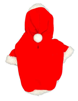 Dog Santa Hoodie — bílá, červená XS
