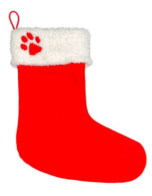 Dog Christmas Stocking - Booty Shape — bílá, červená One Size