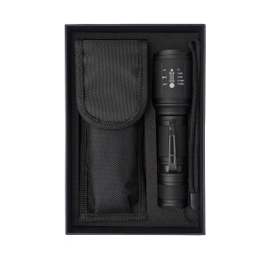 LUXEN svítilna s pouzdrem v krabičce — černá 125 x 185 x 40 mm