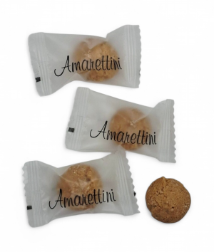 Italské sušenky Amarettini ke kávě s potiskem — různé barvy amarettino