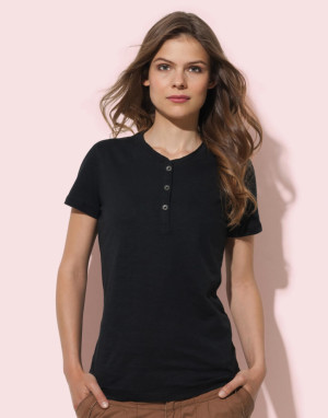 Dámske tričko Sharon Henley T-shirt - Reklamnepredmety