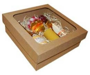 Sada med, svíčka, medovina, tokajské víno v krabici z vlnité lepenky - Reklamnepredmety