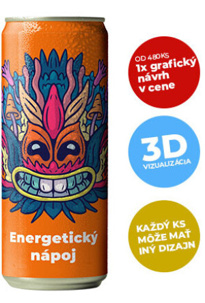 Energetický nápoj v plechovce 250 ml - Reklamnepredmety