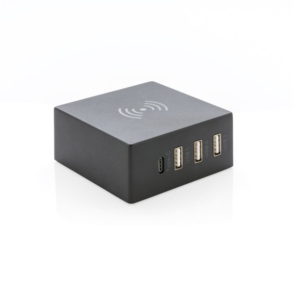 USB a bezdrátová nabíječka 2v1