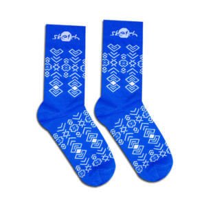 Ponožky modré s lidovým vzorem