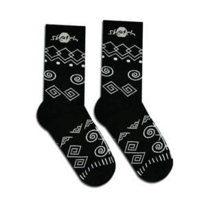 Ponožky černé s lidovým vzorem