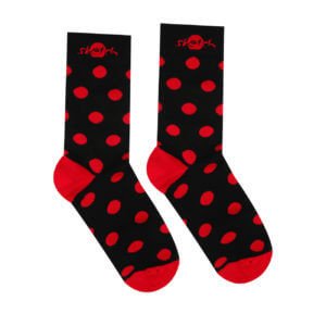 Ponožky černé s červenými puntíky - Reklamnepredmety