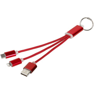 Kovový 3 v 1 nabíjecí kabel s kroužkem na klíče - Reklamnepredmety