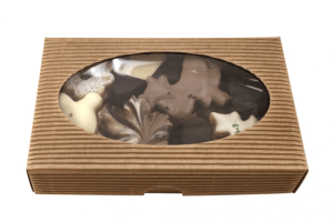 Máslové čajové pečivo - Kraftová krabička s okénkem - Reklamnepredmety