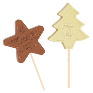 Čokoládové lízátko hvězdička, stromeček - vánoční motivy