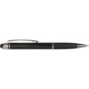 Lesklé kuličkové pero s odpovídající barevnou gumovou rukojetí - Reklamnepredmety