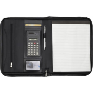 A4 Microfibre zipped folder, Black - Reklamnepredmety
