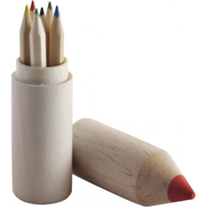 Držák na tužky se 6 tužkami, hnědý - Reklamnepredmety