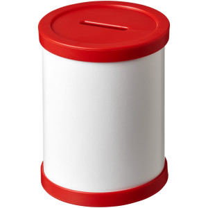 Kulatý kartonový hrnek na pera s plastovou obrubou Deva