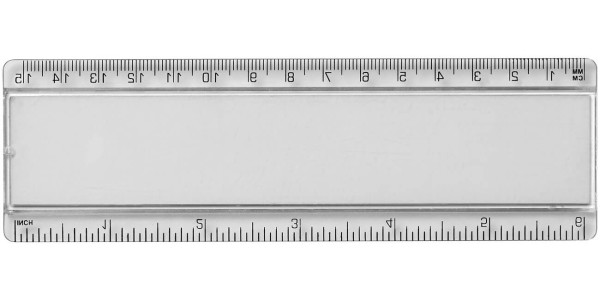 Plastové pravítko Ellison 15 cm s papírovou vložkou
