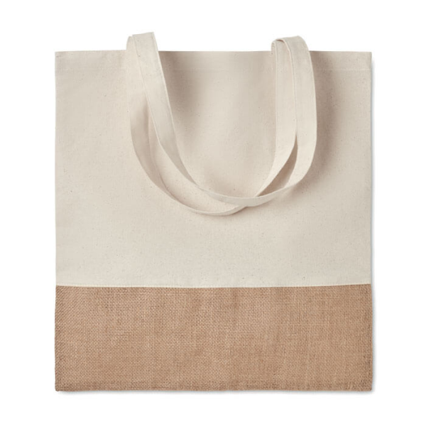 Bavlněná nákupní taška s jutovým detailem INDIA TOTE