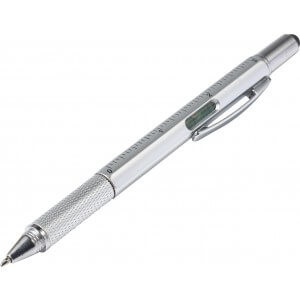 Stříbrné multifunkční pero z plastu - Reklamnepredmety