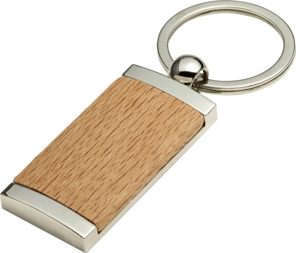 Kovový a dřevěný držák na klíče