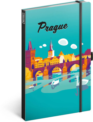 NOTIQUE Notes Praha, linajkovaný, 13 x 21 cm - Reklamnepredmety