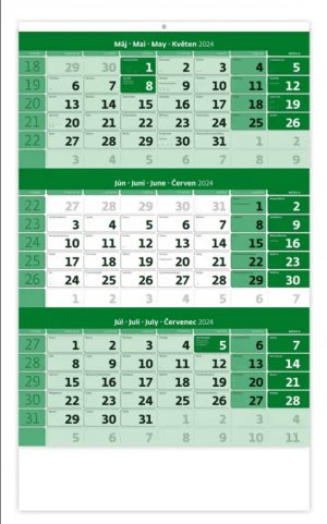 Tříměsíční kalendář, zelený - Reklamnepredmety